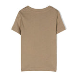 T-shirt con Stampa DSquared2 Kids in Cotone Marrone Chiaro/Nero Intenso | Jersey Morbido | Bordo a Coste | Logo sul Petto