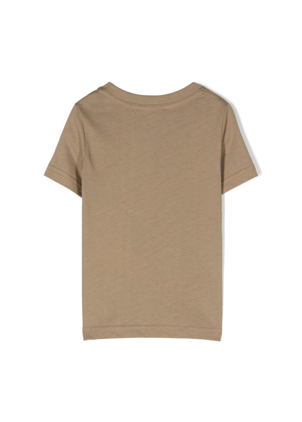 T-shirt con Stampa DSquared2 Kids in Cotone Marrone Chiaro/Nero Intenso | Jersey Morbido | Bordo a Coste | Logo sul Petto