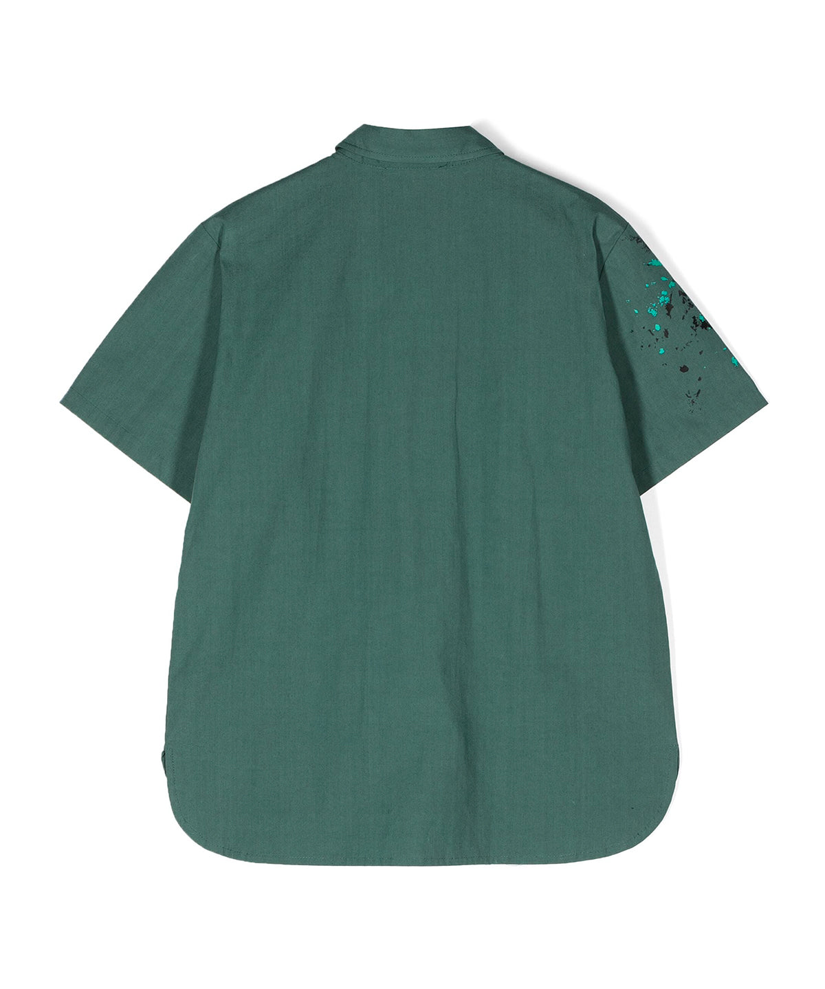Moschino Kids Camicia Verde con Stampa Vernice per Bambini