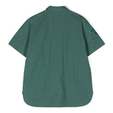 Moschino Kids Camicia Verde con Stampa Vernice per Bambini