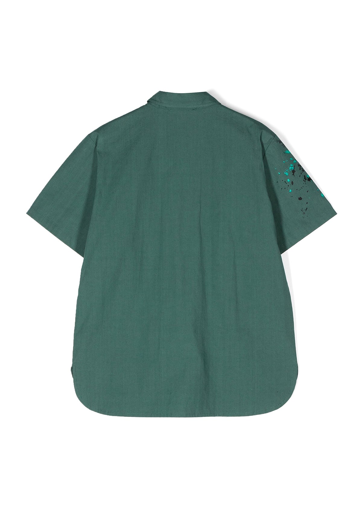 Moschino Kids Camicia Verde con Stampa Vernice per Bambini