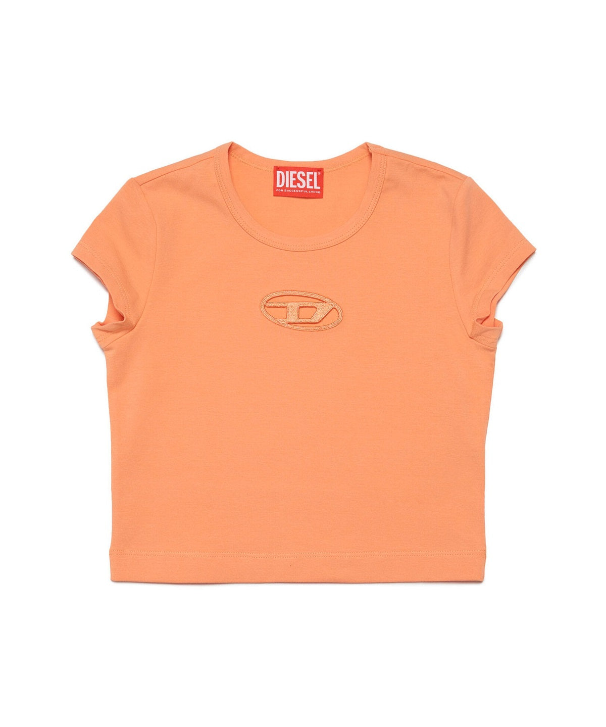 Diesel Kids T-Shirt Pesca con Logo Oval D per Bambine