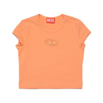 Diesel Kids T-Shirt Pesca con Logo Oval D per Bambine