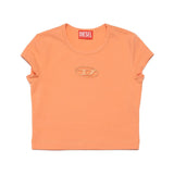 Diesel Kids T-Shirt Pesca con Logo Oval D per Bambine