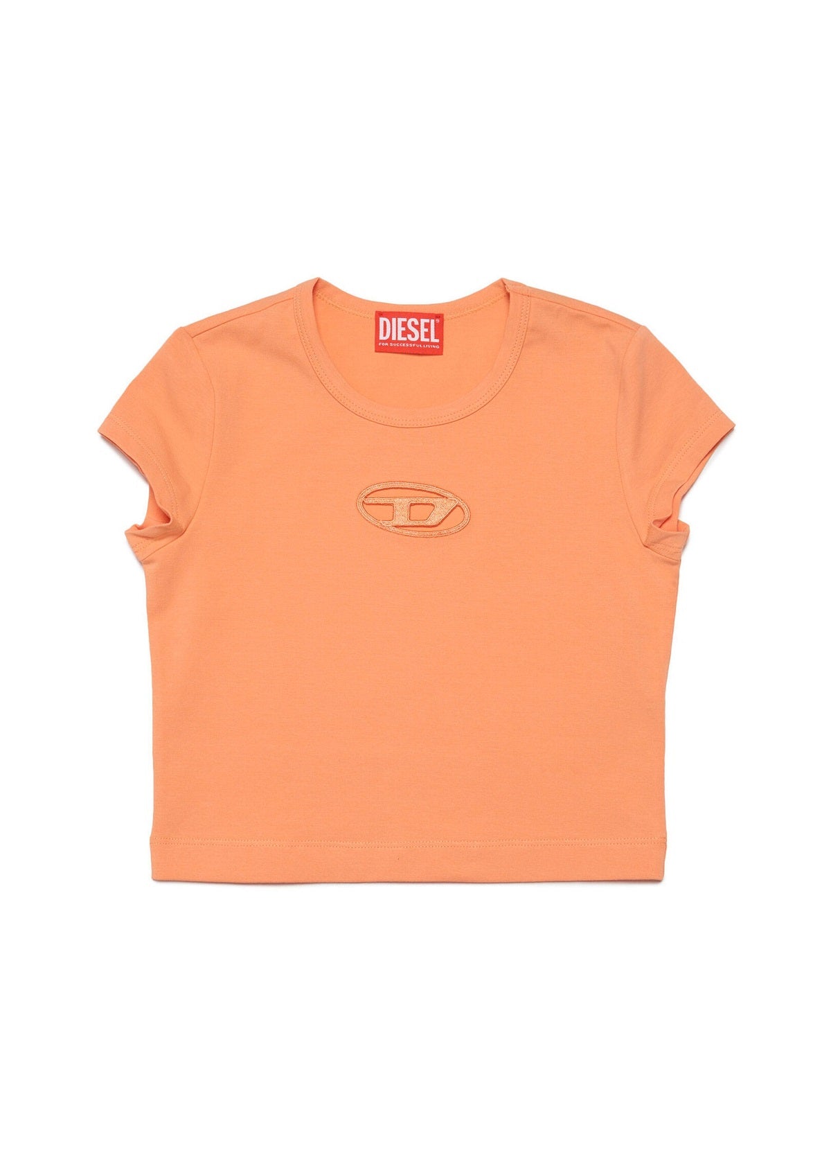 Diesel Kids T-Shirt Pesca con Logo Oval D per Bambine