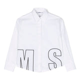 MSGM Kids Camicia Bianca con Ricamo