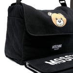 Moschino Kids Borsa Mamma Nera Teddy Bear con Fasciatoio