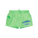 Dsquared2 Kids Costume Boxer Verde Grafica Beach per Neonati