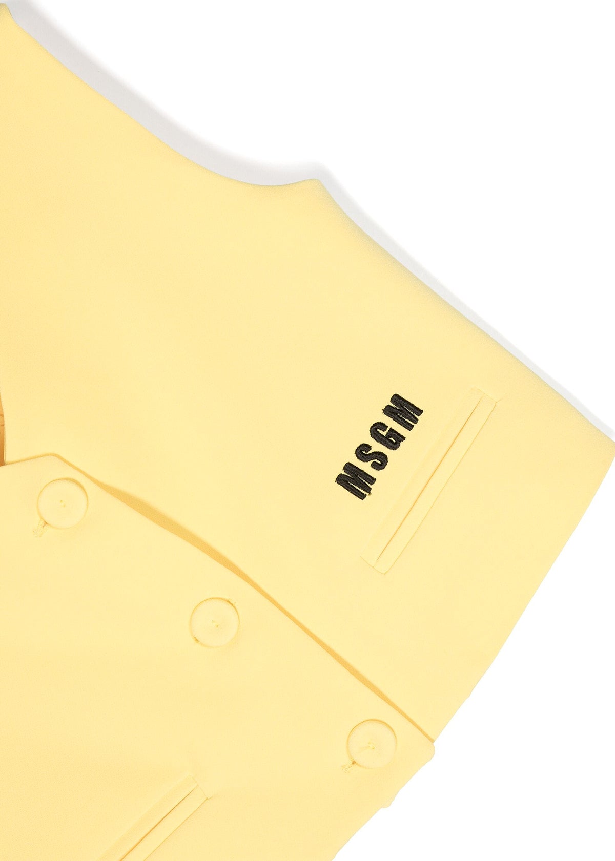 Msgm Kids Gilet Giallo con Stampa Logo per Bambine