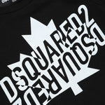T-shirt Girocollo DSquared2 Kids Nera per Neonati in Cotone | Maniche Corte | Apertura con Bottoni 