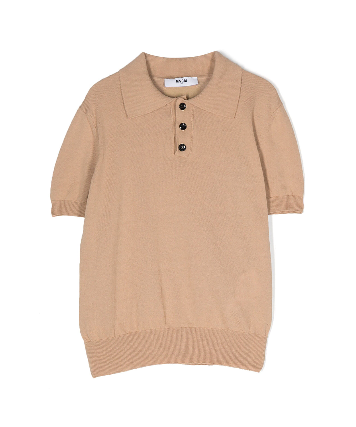MSGM Kids Polo Beige in Maglia