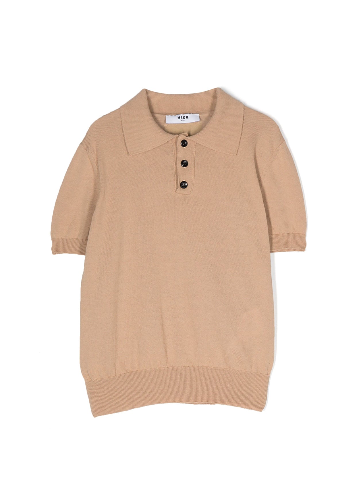 MSGM Kids Polo Beige in Maglia