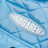 Dsquared2 Kids Piumino Smanicato Celeste con Patch Logo Surf per Bambini